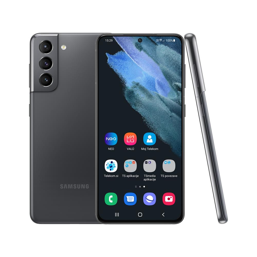 Obnovljen telefon Samsung Galaxy S21 5G 128GB G991B DS Razred A - Siv