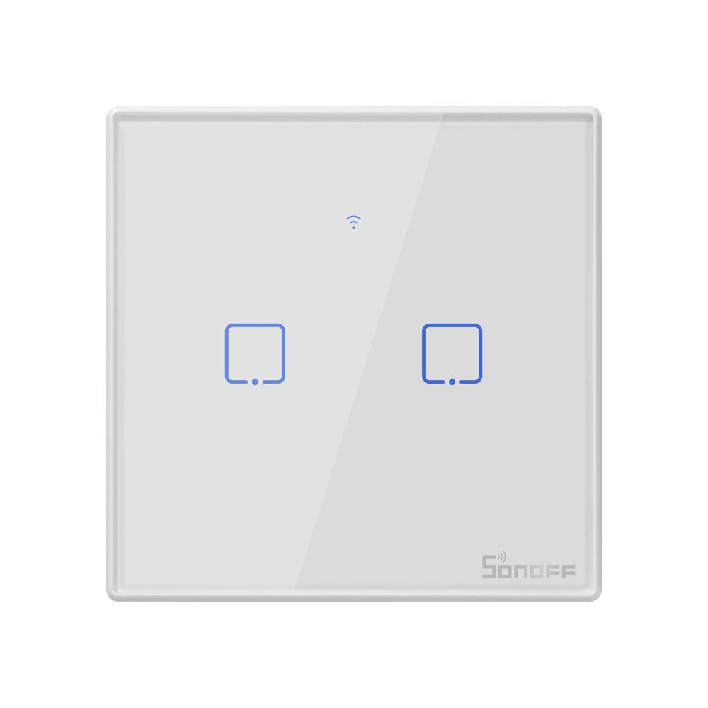 SONOFF pametno stensko stikalo Wi-Fi + RF433 dvojno T2EU2C-TX
