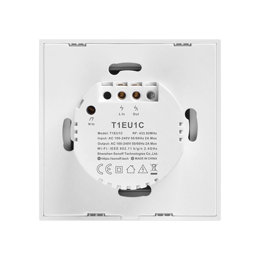 SONOFF pametno stensko stikalo Wi-Fi + RF433 enojno T1EU1C-TX