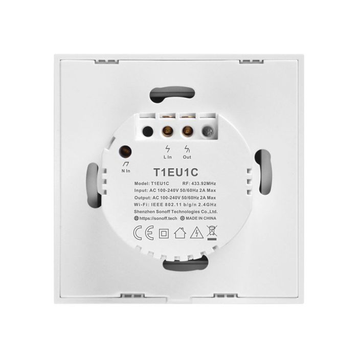 SONOFF pametno stensko stikalo Wi-Fi + RF433 enojno T1EU1C-TX