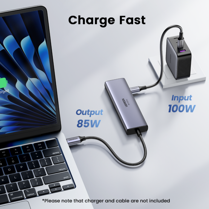 Ugreen 6v1 priklopna postaja s 100W PD USB-C vhodom