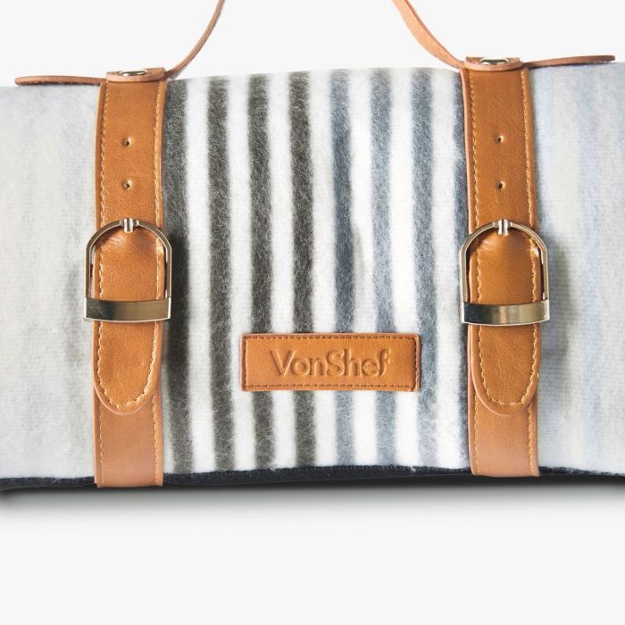 VonShef odeja za piknik 147 x 180cm črtasta