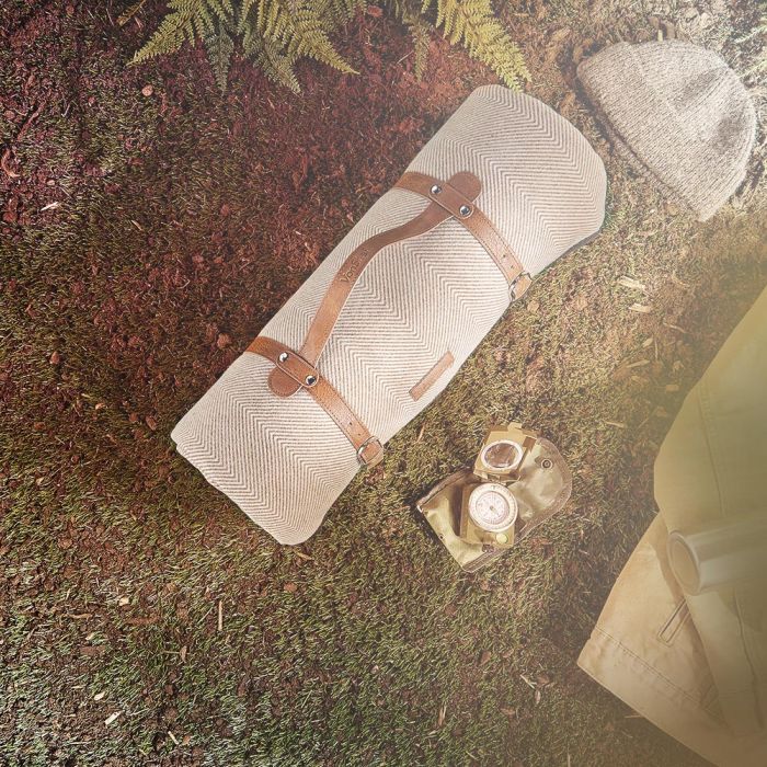 VonShef odeja za piknik 200 x 220cm, rjava