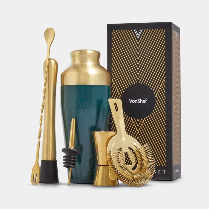 VONSHEF Parisian Green & Gold koktajl set 6 kosov 1000445