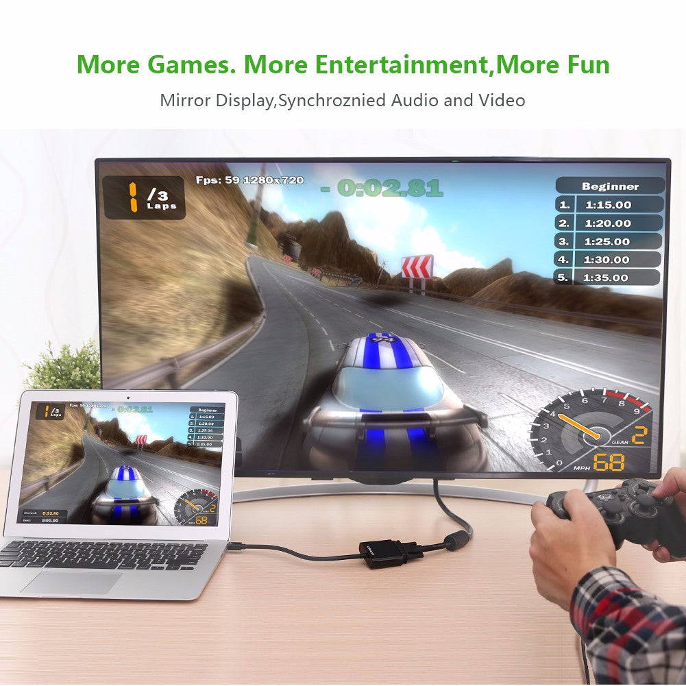 Ugreen Mini Display Port na VGA Converter črn 15cm - box