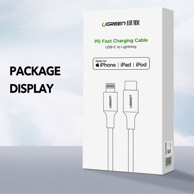 Ugreen USB-C na Lightning kabel srebrn 1m - box