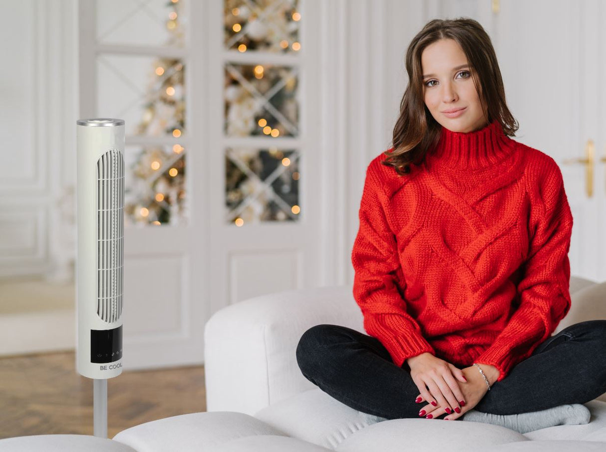 Be Cool stolpni - namizni ventilator 13 W s polnilno baterijo 13W