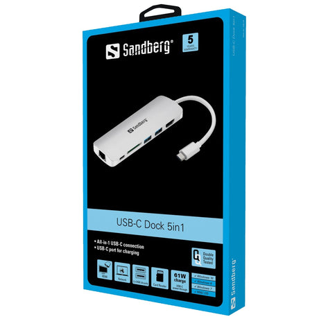 Sandberg USB-C Dock HDMI + LAN + SD + USB, 61W