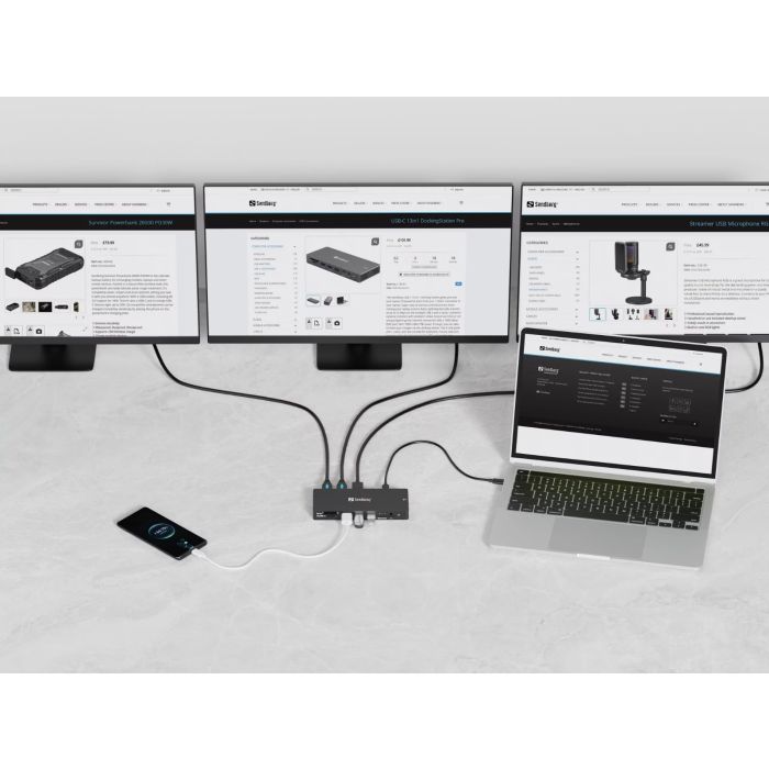 Sandberg USB-C 13 v 1 DockingStation Pro priklopna postaja