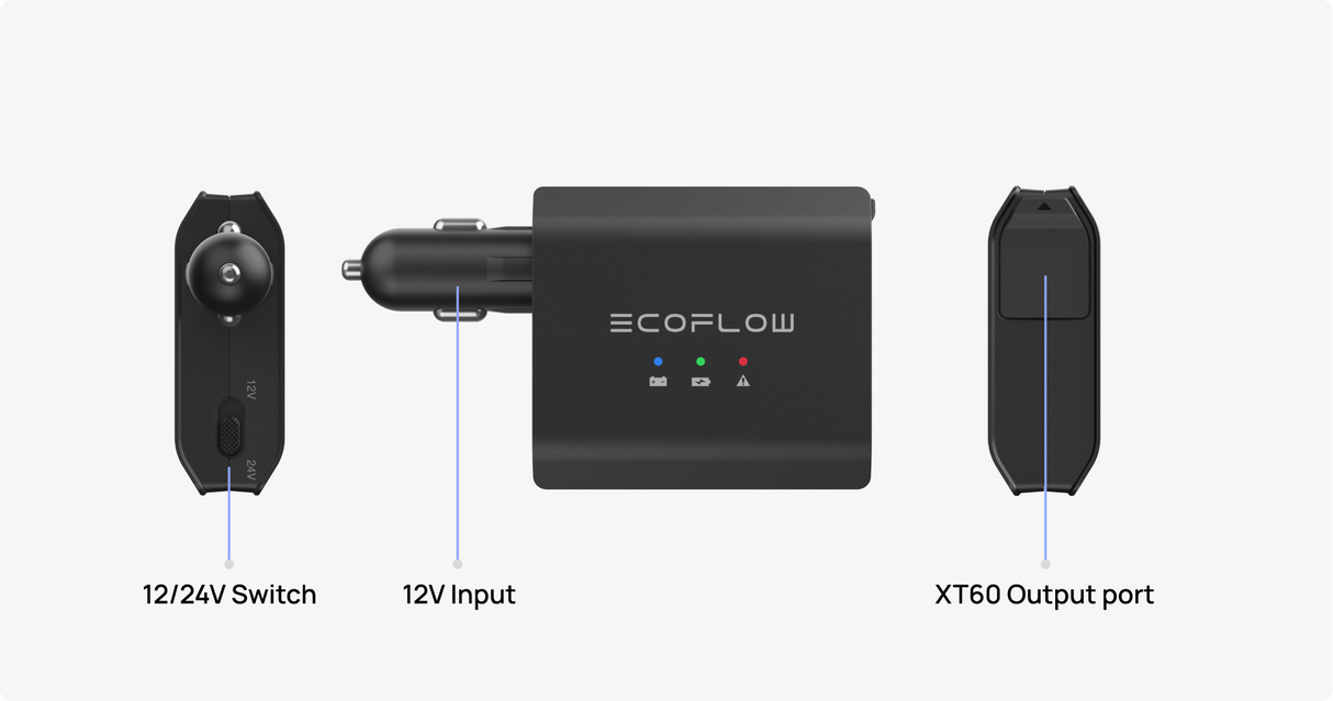 Ecoflow pametni samodejni polnilnik avtomobilskih akumulatorjev 12/24V