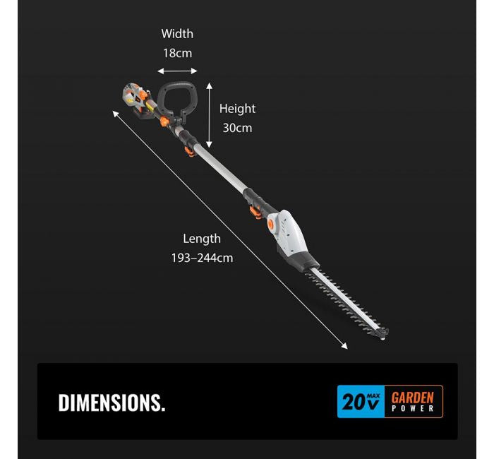 VonHaus akumulatorske teleskopske škarje za grmičevje G-Series