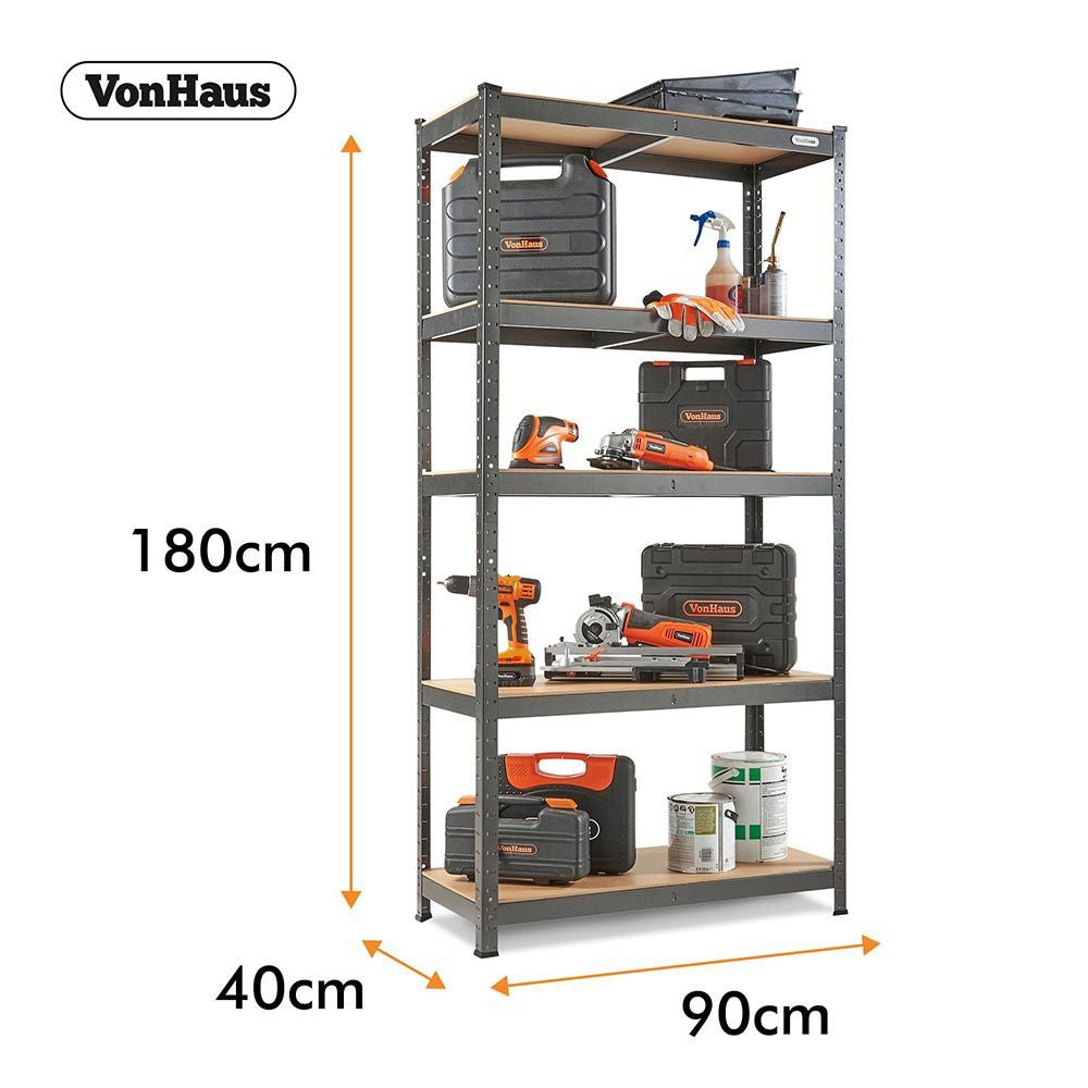 VonHaus 1.8m 5 polični regal HAMMERITE