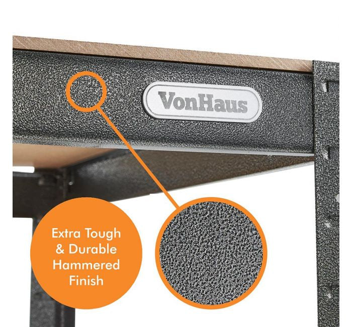 Vonhaus 1.2m brezvijačna delovna miza in regalni poličnik HAMMERITE