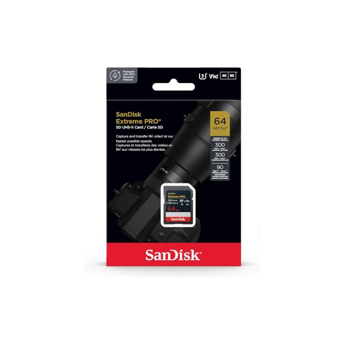 SanDisk 64GB Extreme PRO SD UHS-II V90 spominska kartica