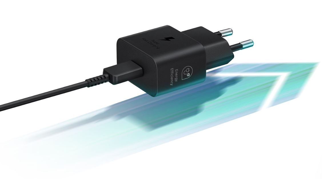 Polnilec Samsung 25W 3A 1 X USB-C z USB-C kablom črn EP-T2510XBEGEU