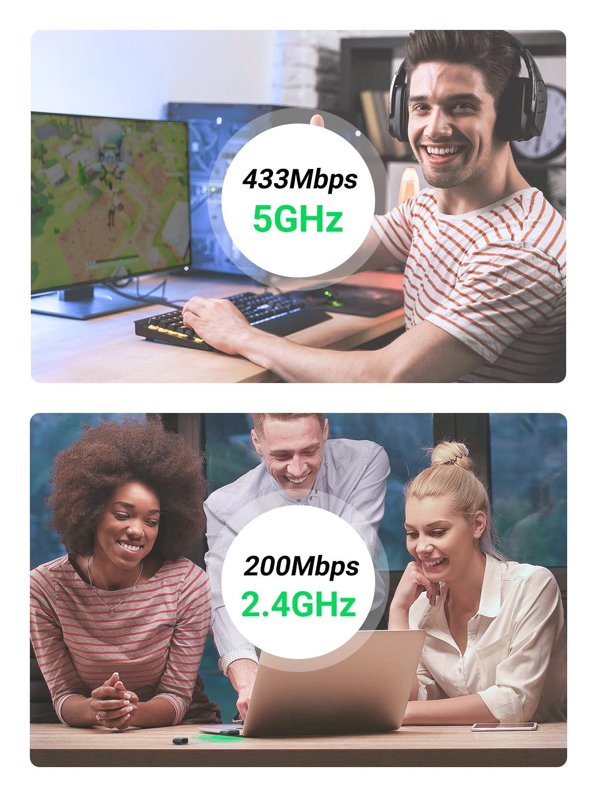 Ugreen AC650 Dual Band USB WLAN Adapter - box