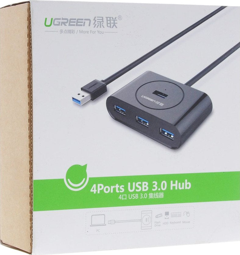 Ugreen USB 3.0 4 Ports Hub črn 0,5m - box