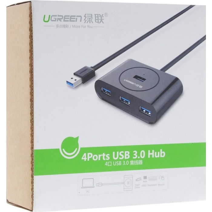 Ugreen USB 3.0 4 Ports Hub črn 0,5m - box