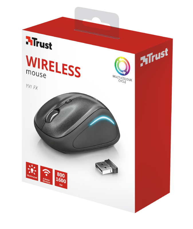Trust brezžična miška Yvi FX - črna