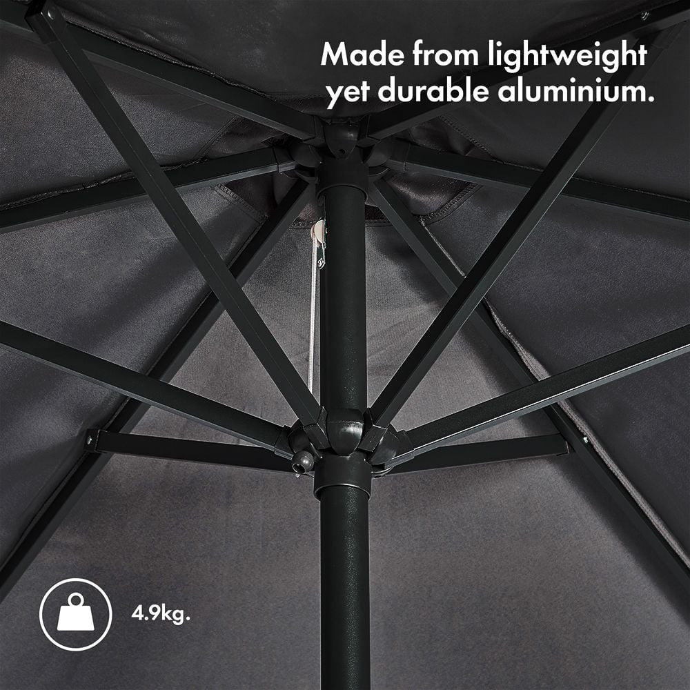 VonHaus 2,7M senčnik samostoječi UV30+črn