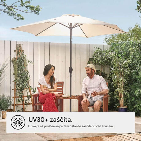 VonHaus 2,7M senčnik samostoječi UV30 bež