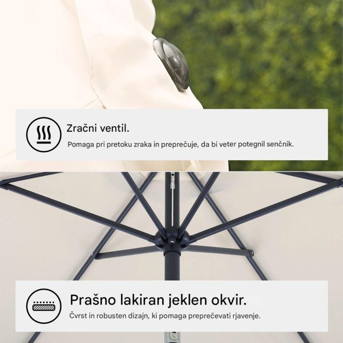 VonHaus 2,7M senčnik samostoječi UV30 bež