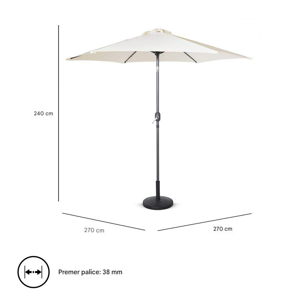 VonHaus 2,7M senčnik samostoječi UV30 bež