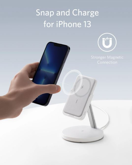 Anker MagGo 633 Magnetni brezžični polnilec in powerbank bel