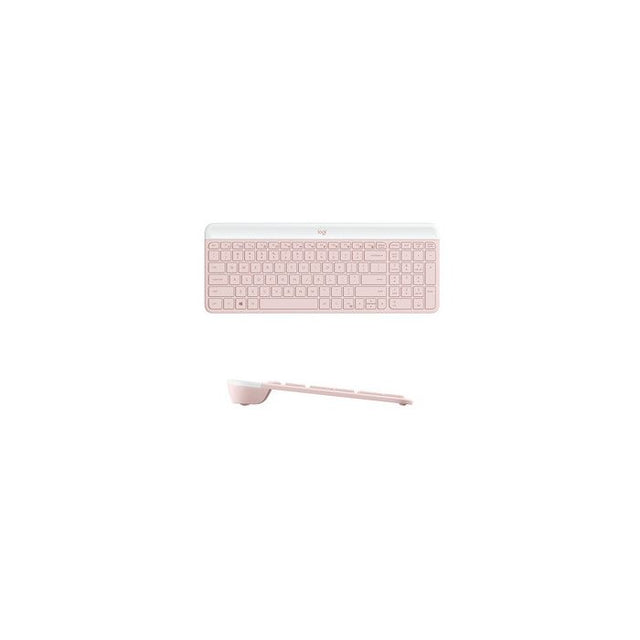 Logitech Slim Wireless Combo MK470, SLO gravura, roza