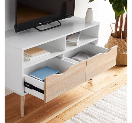 VonHaus Koto manjša TV omarica bela, hrast