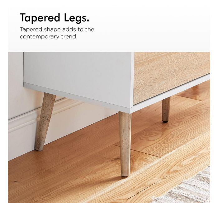 VonHaus Koto manjša TV omarica bela, hrast