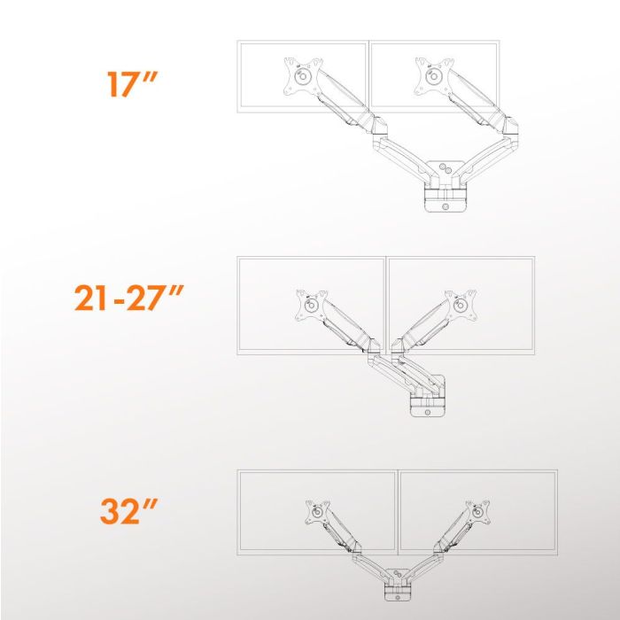 VonHaus stenski nosilec za dva monitorja