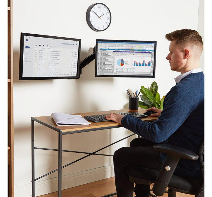 VonHaus stenski nosilec za dva monitorja