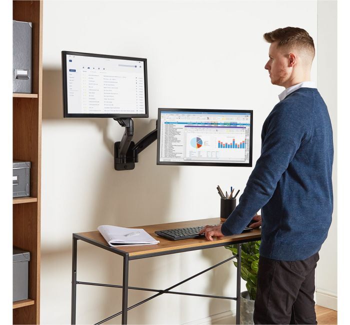 VonHaus stenski nosilec za dva monitorja