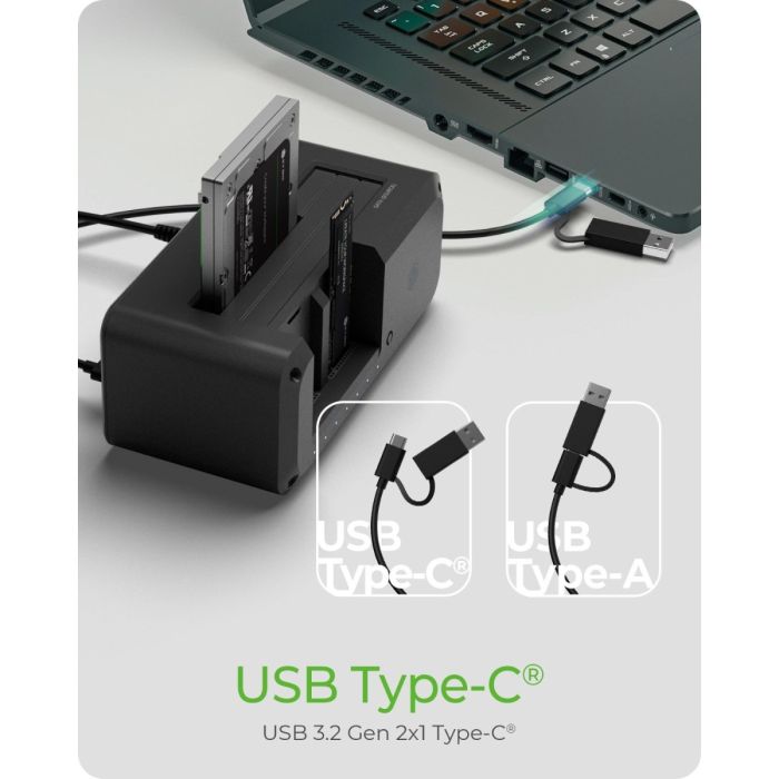 IcyBox IB-2924MSCL-C31 priklopna in klonirna postaja za M.2 NVMe SSD & 2,5/3,5 SATA SSD/HDD