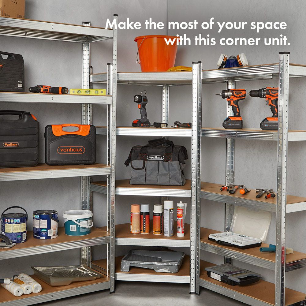 VonHaus kotni galvaniziran regal s 5 policami 1,5m