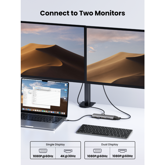 Ugreen 11v1 USB-C priklopna postaja s 100W PD vhodom