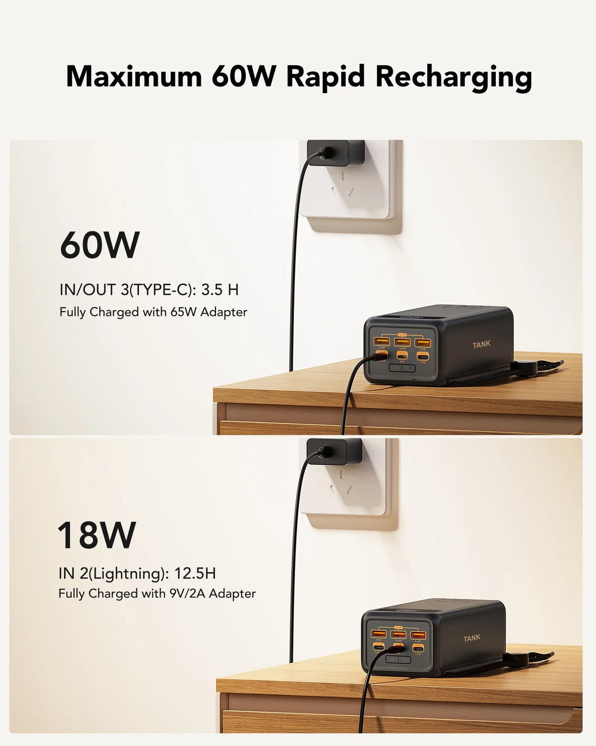 VEGER prenosna baterija Tank Boost 56000 mAh, črna