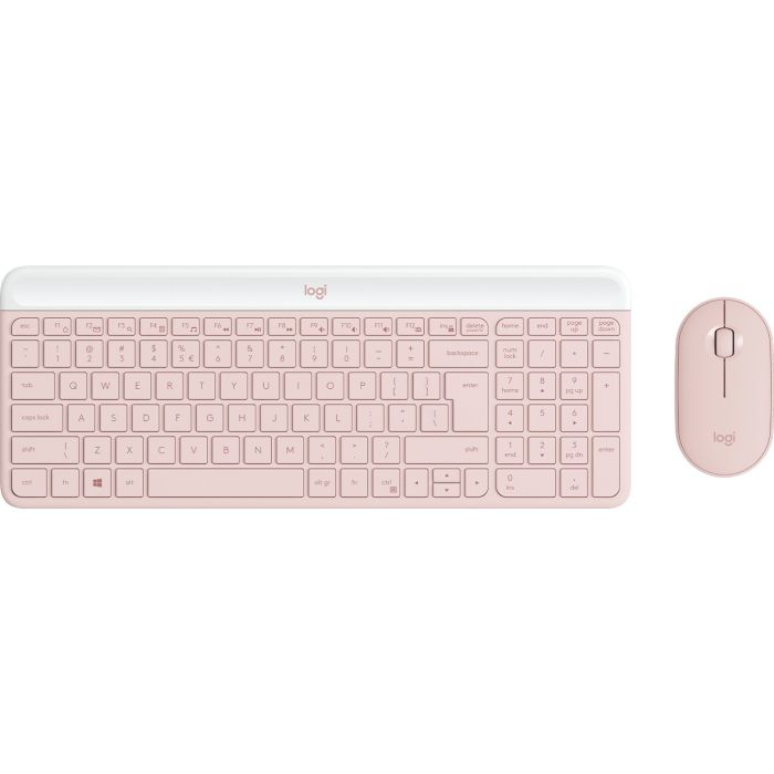 Logitech Slim Wireless Combo MK470, SLO gravura, roza