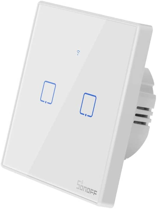 SONOFF pametno stensko stikalo Wi-Fi + RF433 dvojno T2EU2C-TX
