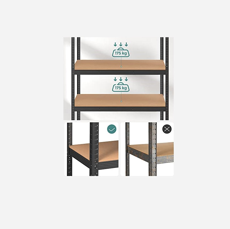 SONGMICS Regal 60 x 120 x 200 cm rjavo-črna, GLR060B01