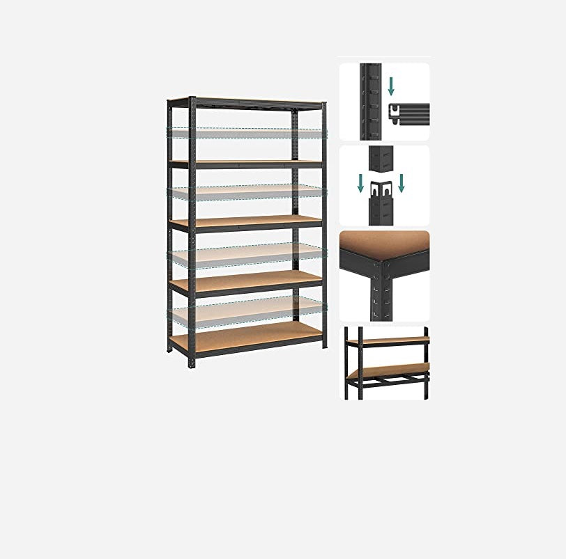 SONGMICS Regal 60 x 120 x 200 cm rjavo-črna, GLR060B01