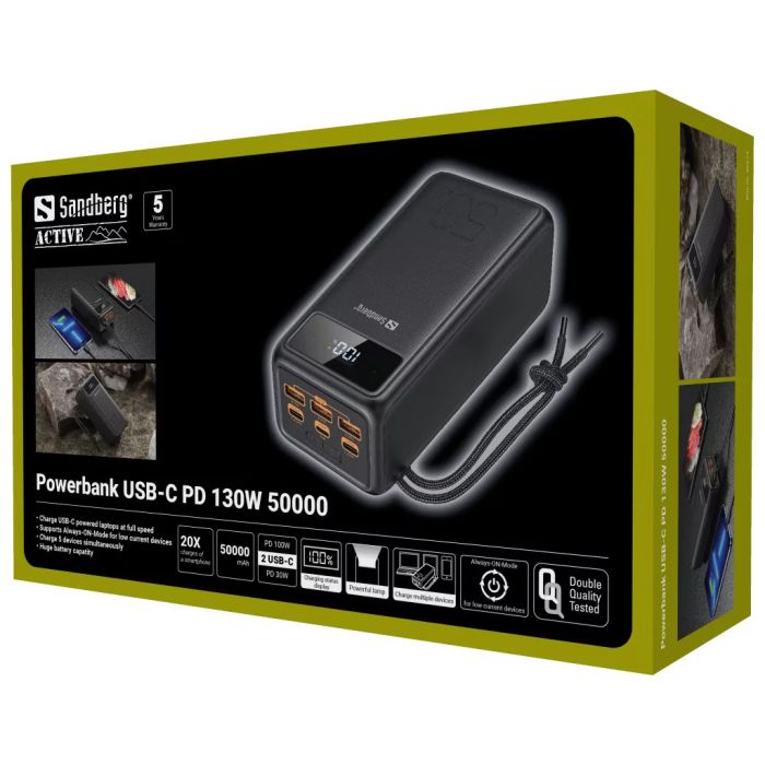 Sandberg USB-C PD 130W 50000 mAh prenosna baterija