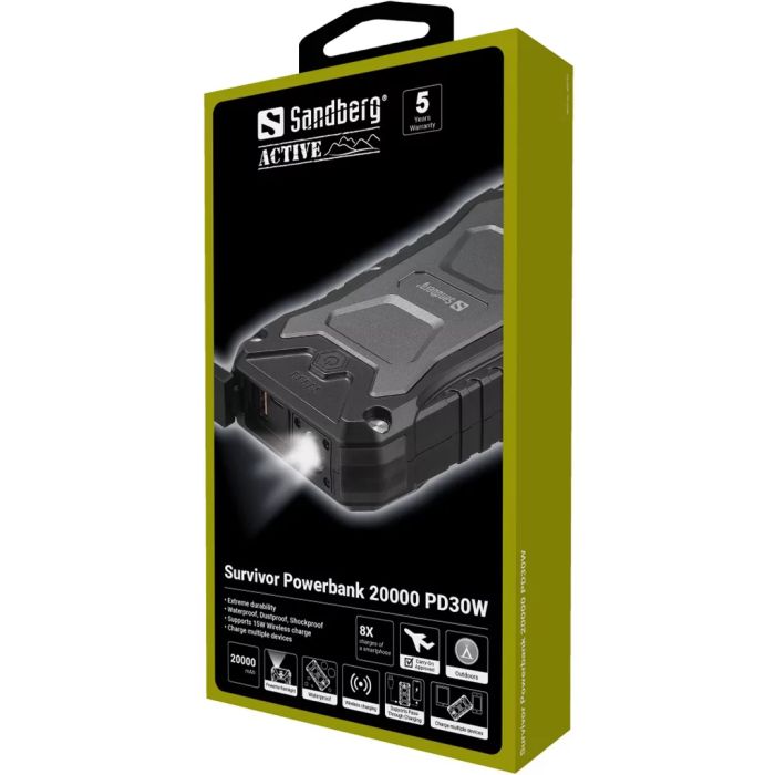 Sandberg Survivor Powerbank 20000 mAh PD30W prenosna baterija