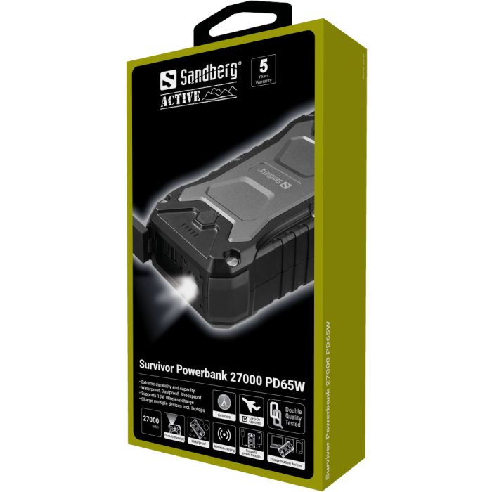 Sandberg Survivor Powerbank 27000 mAh PD65W prenosna baterija