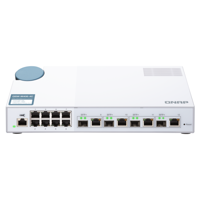 QNAP 12 port stikalo 4x 10Gb, 8x 1Gb