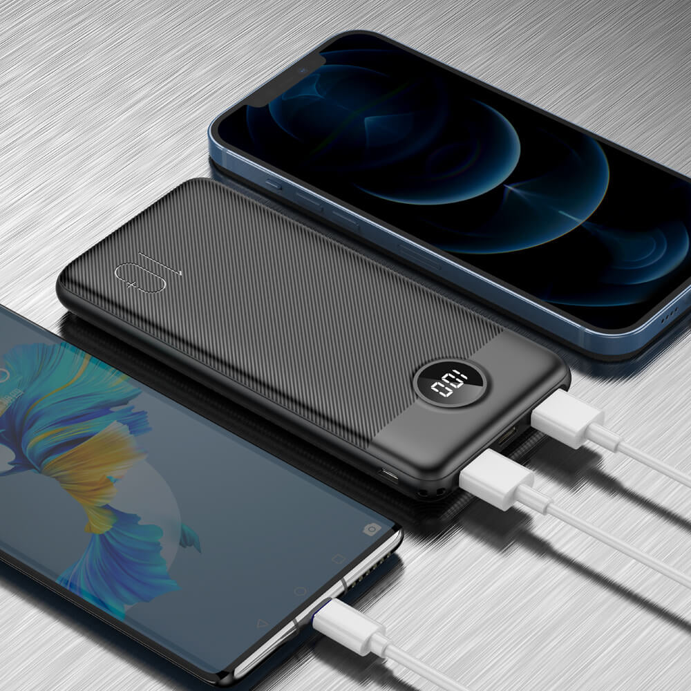 VEGER L10S PowerBank 10.000 mAh LCD, črn