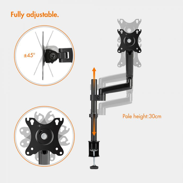 VonHaus enojni nosilec za monitor do diagonale 32'', plinski drog