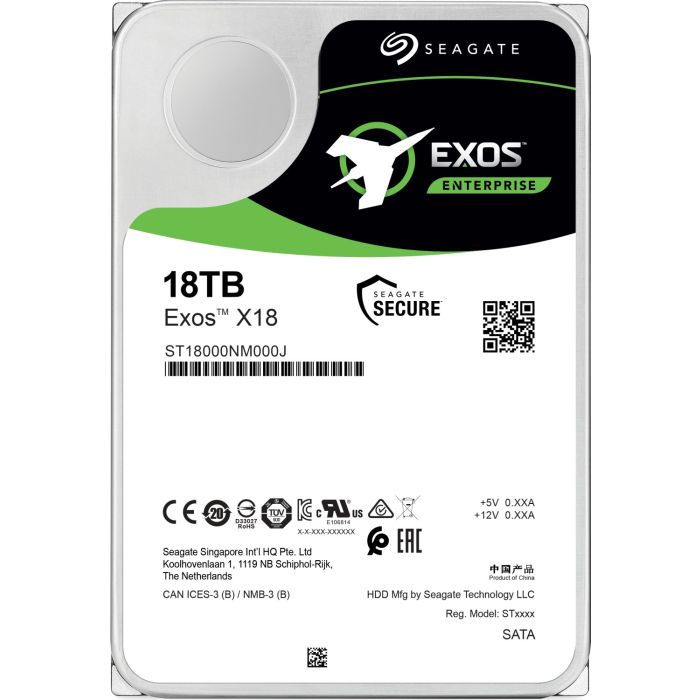 Seagate 18TB Exos X18 3,5" SATA 6Gb/s 7200rpm 256MB HDD disk
