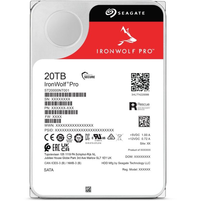 Seagate 20TB IronWolf Pro 3,5" SATA 6Gb/s 7200rpm 256MB HDD disk